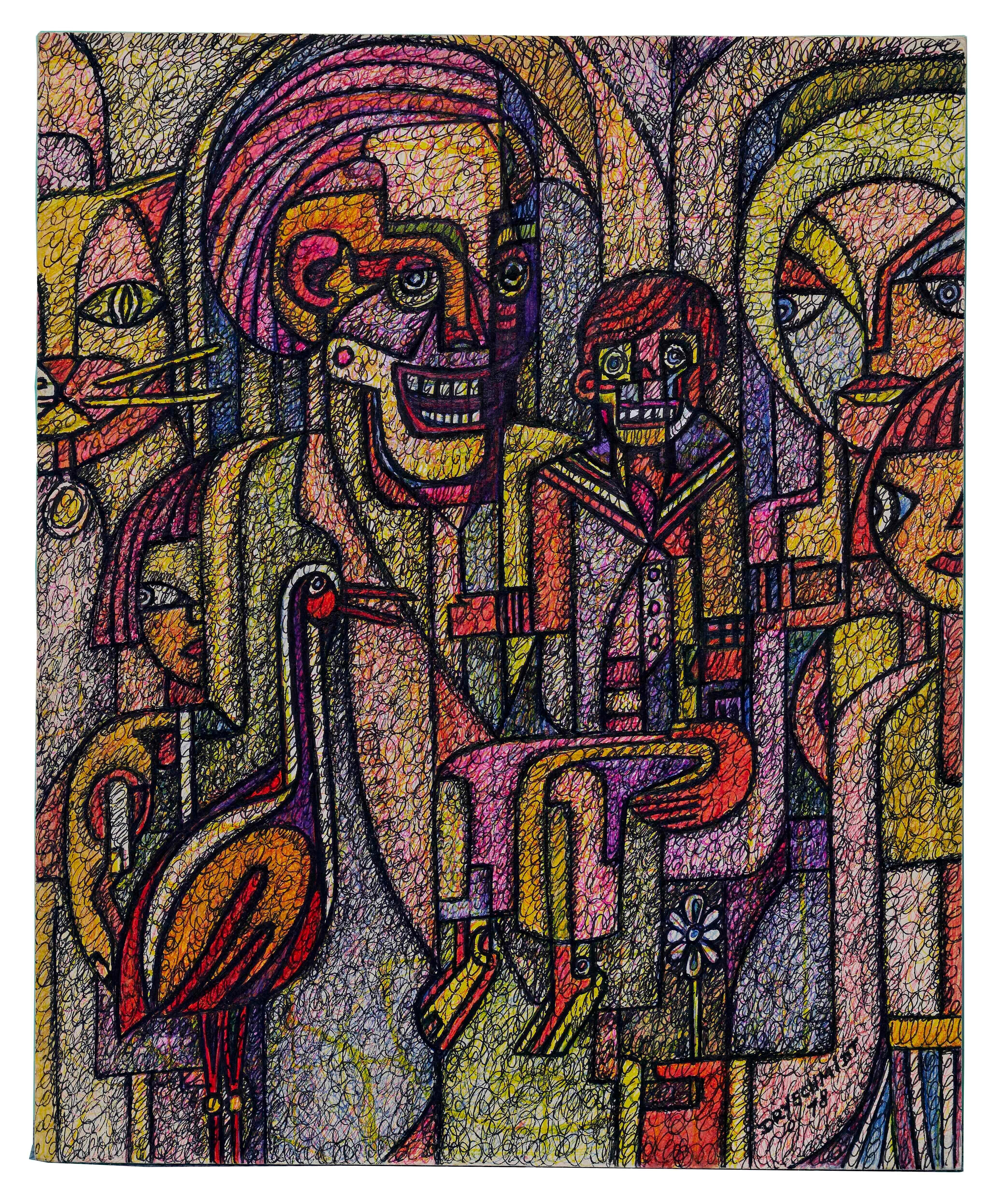 Harald Dry Schmidt (1933-1979)

1978

Mixed Media Figural Abstract 

Outsider Art

Paper Mounted to Board

14" x 17" unframed 