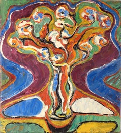 "Blumen Bild " Heavy Impasto Expressionist Flower Still Life