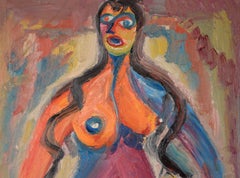 Brunette Muse - Original Abstract Expressionist on Canvas