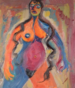 Brunette Muse - Original Abstract Expressionist on Canvas