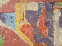 "Carnaval" Óleo figurativo expresionista abstracto de gran textura sobre lienzo