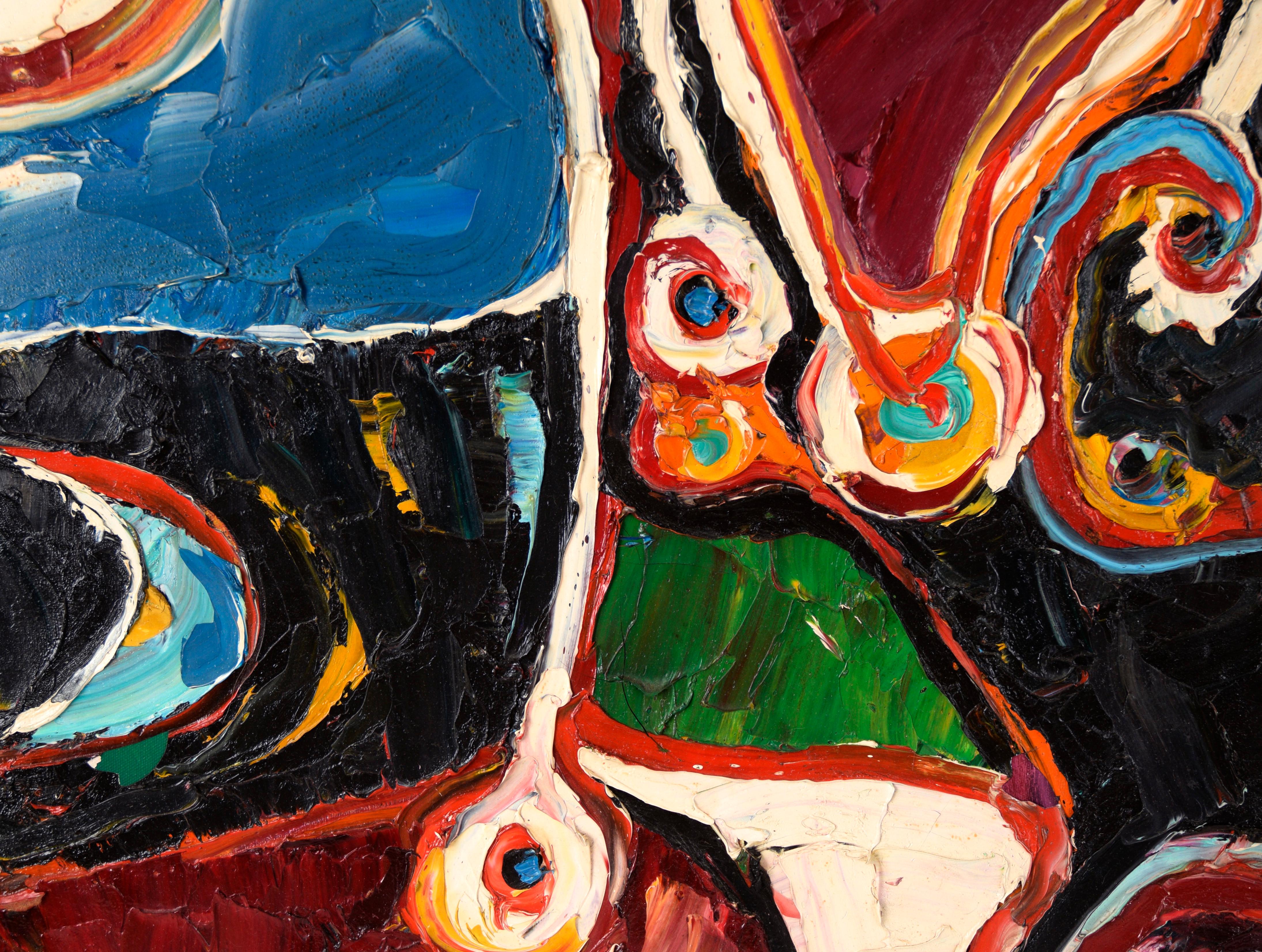 Ritratto ad impasto pesante del Capo Cavallo Pazzo di Harald Dry Schmidt

Ritratto espressionista astratto di un uomo dell'artista californiano Harald 