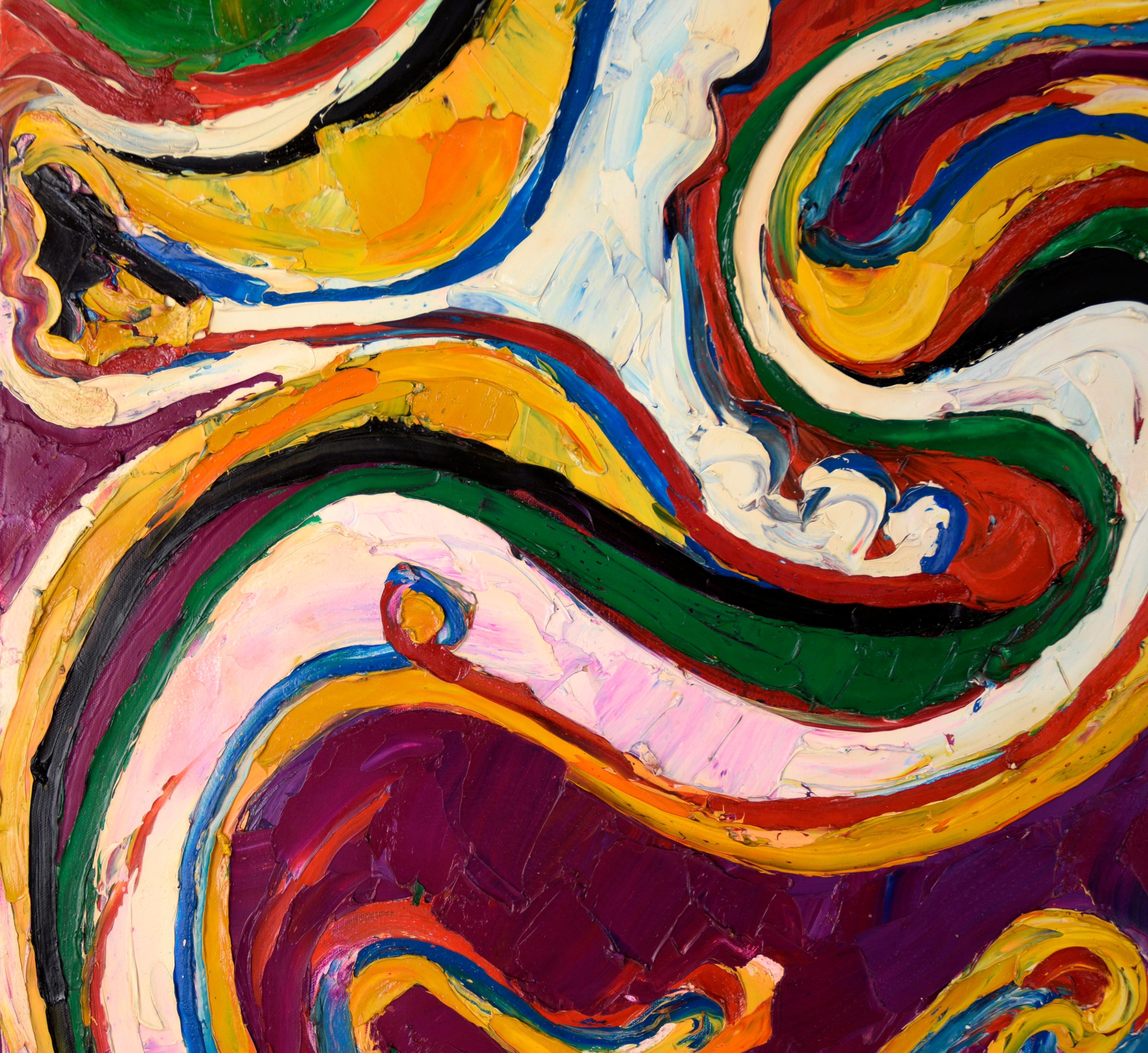 Composizione astratta espressionista ad olio su tela dalla forte texture

Audace composizione astratta e strutturata dell'artista californiano Harald 