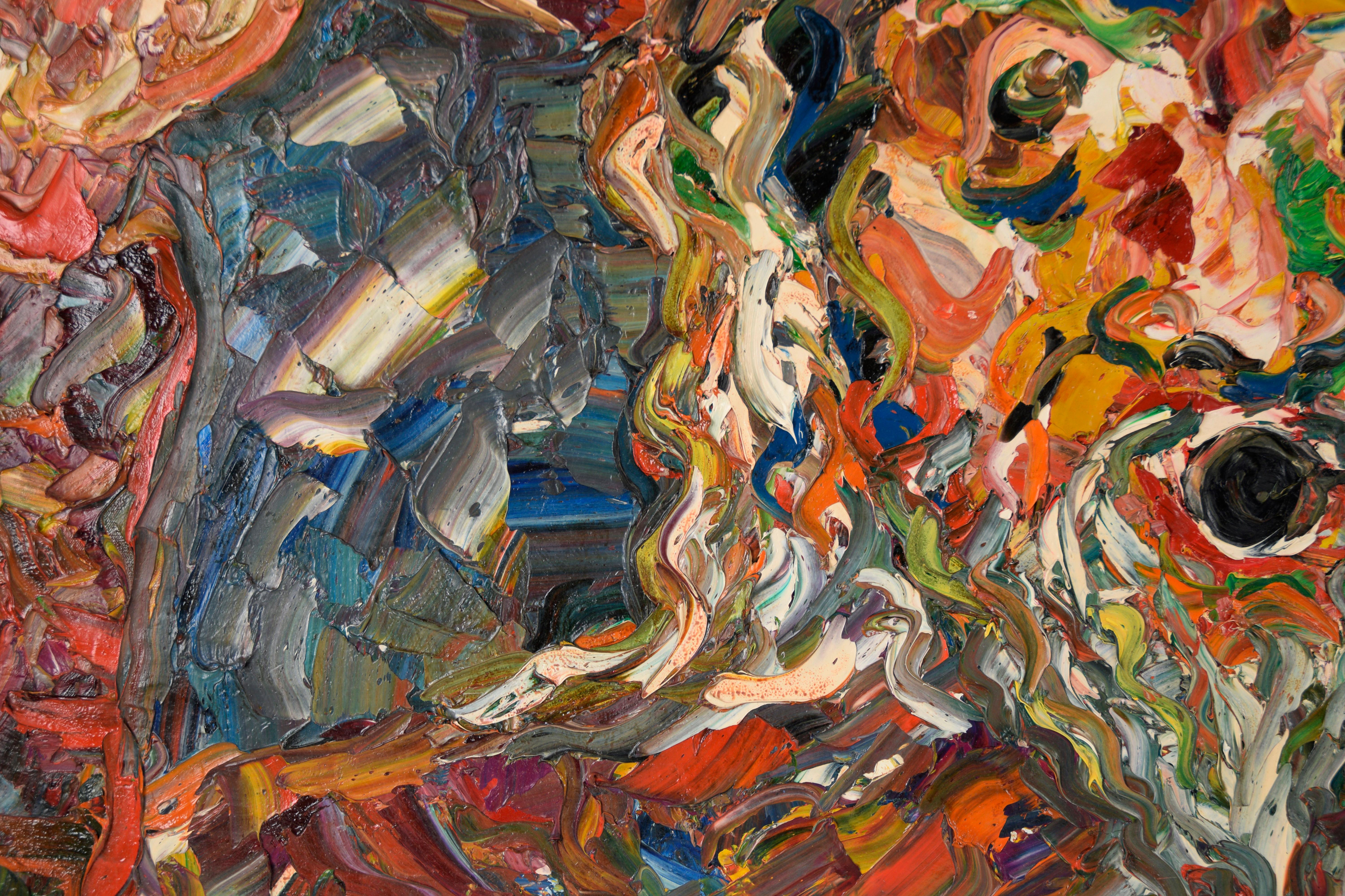 Impasto pesante Ritratto di un uomo Pezzo espressionista 