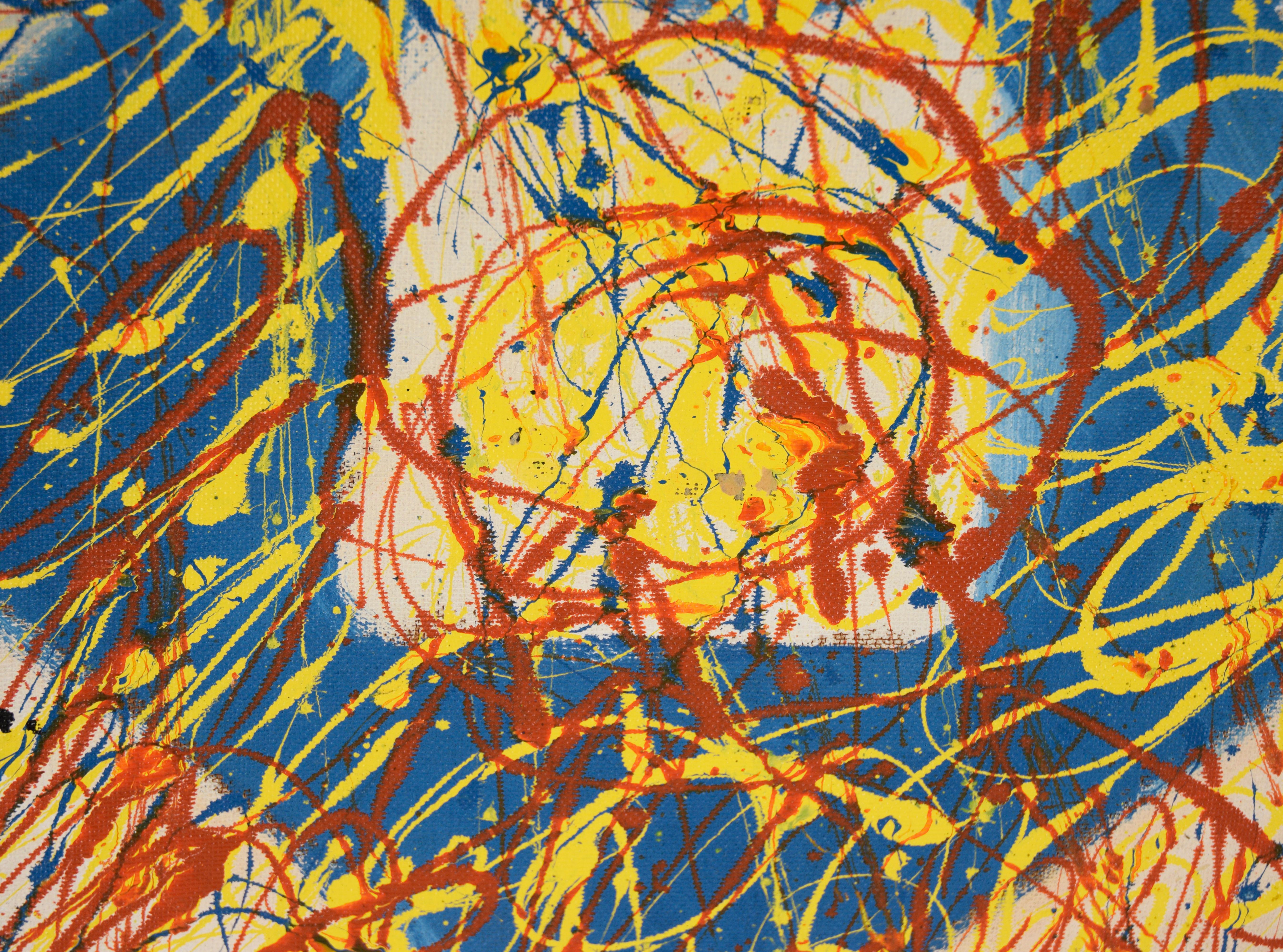 Into The Blue - Olio su tavola originale del 1983 - Painting di Harald Dry Schmidt