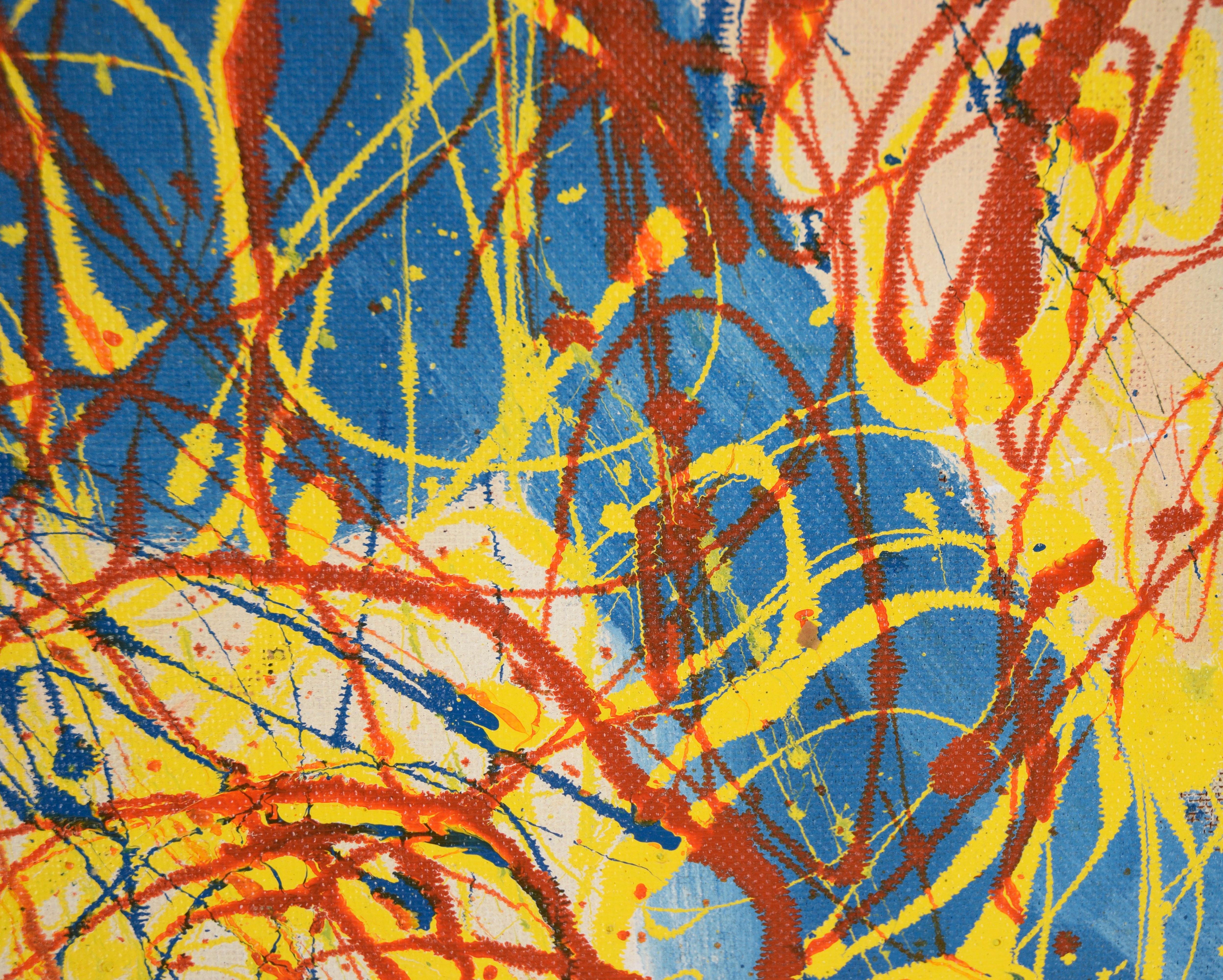Into The Blue - Olio su tavola originale del 1983 - Painting American Modern di Harald Dry Schmidt