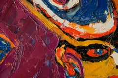 "On Guard" Heavy Impasto Expressionist Figure