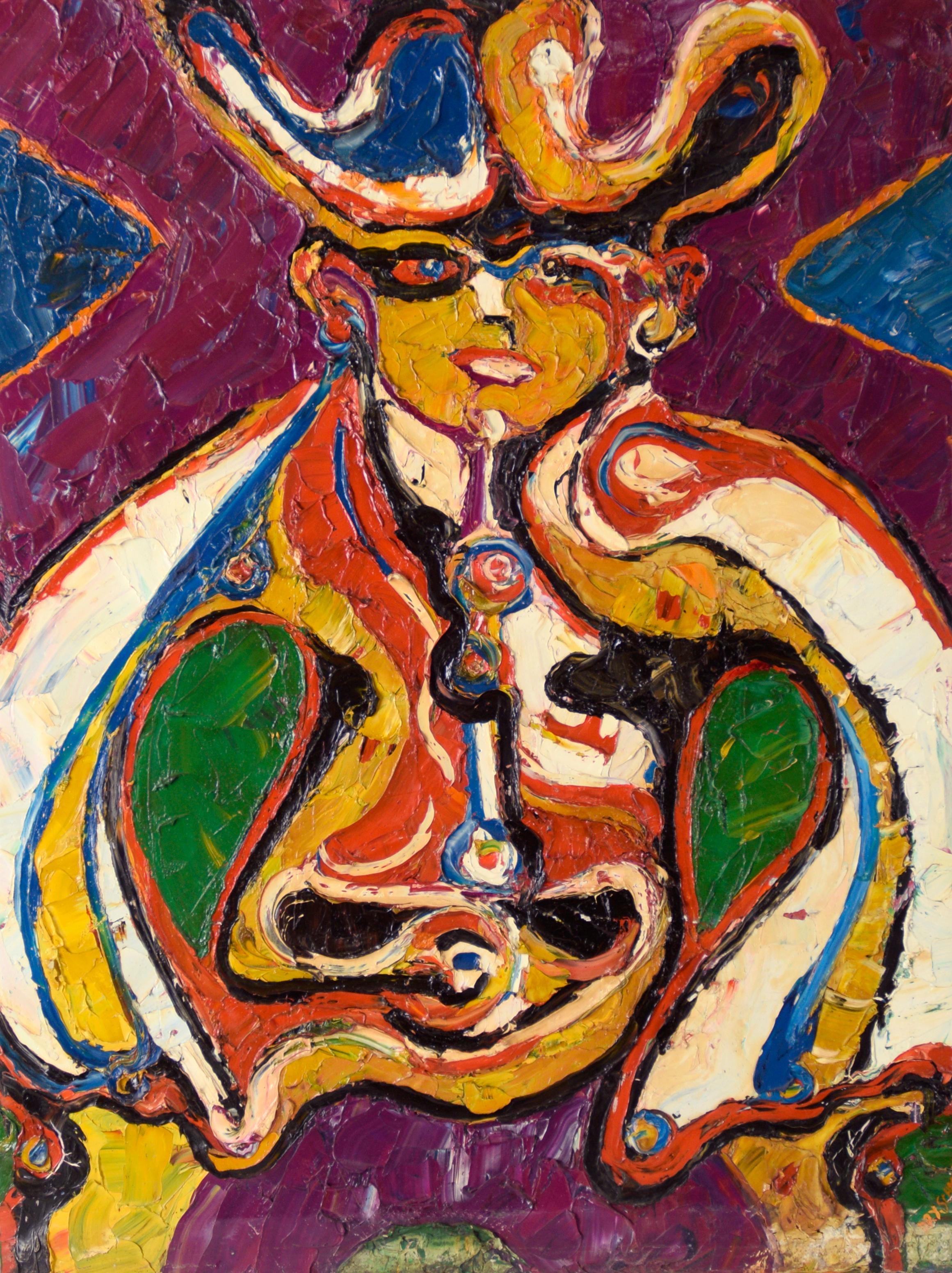 "En Guardia" Figura Expresionista con Impasto Pesado