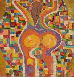 "Sulla spiaggia" - Olio originale su tela del 1976