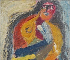 Original Abstract Expressionist Heavy Impasto Oil on Canvas - "Apres Ski"