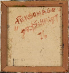 „Personage“ Schweres Impasto- Expressionistisches Porträt einer Dame mit Hut