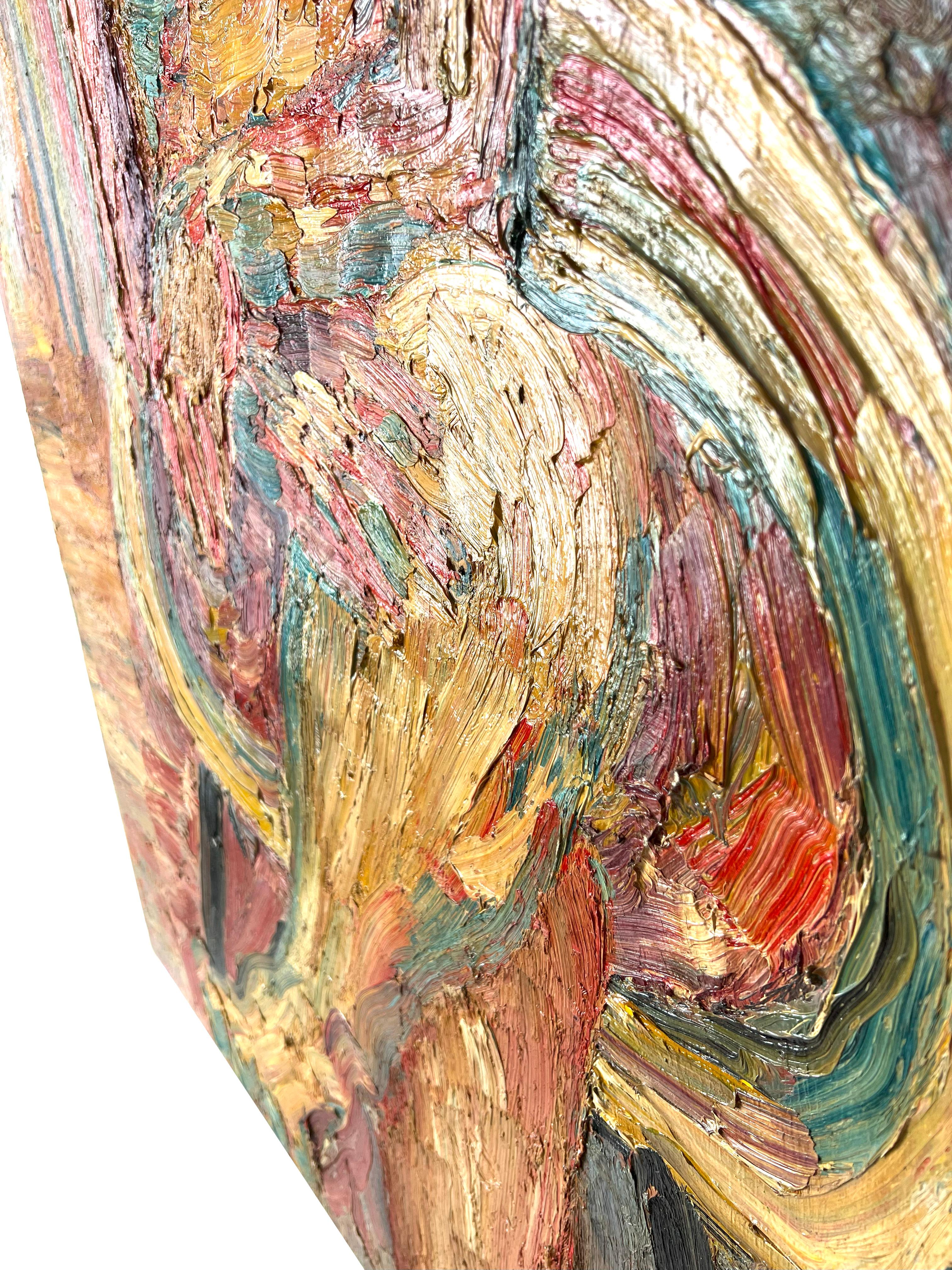 Desnudo Sentado - Original Expresionista Abstracto sobre Lienzo en venta 2