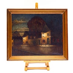 Harald Engman, Night Scene from Nyboder Copenhagen Denmark