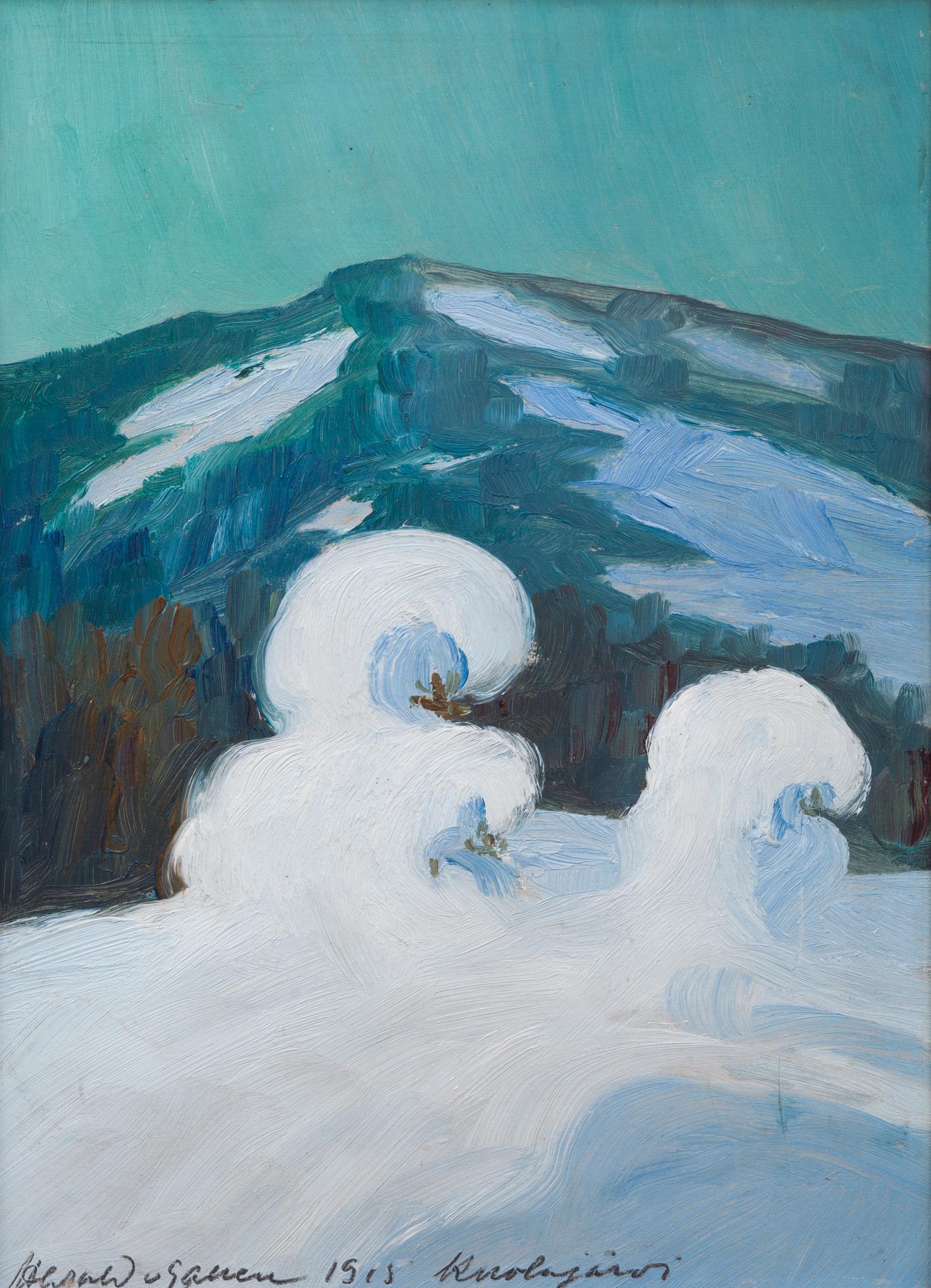 Oil Painting Lappland at Dusk by the Artist, Diplomat, and Cosmopolitan H Gallén - Black Figurative Painting by Harald Gallén