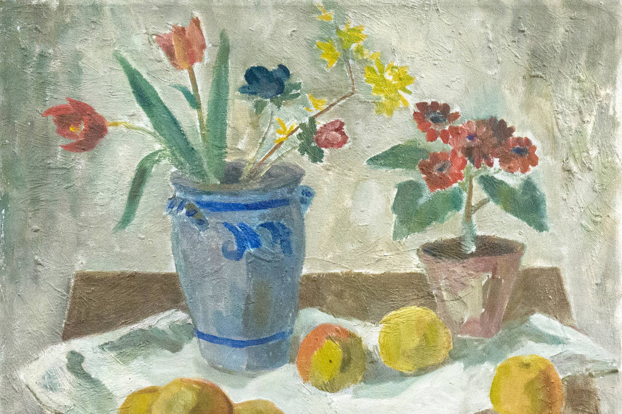 'Flowers and Golden Apples', National Art Museum Denmark, Charlottenborg, Paris - Painting by Harald Leth