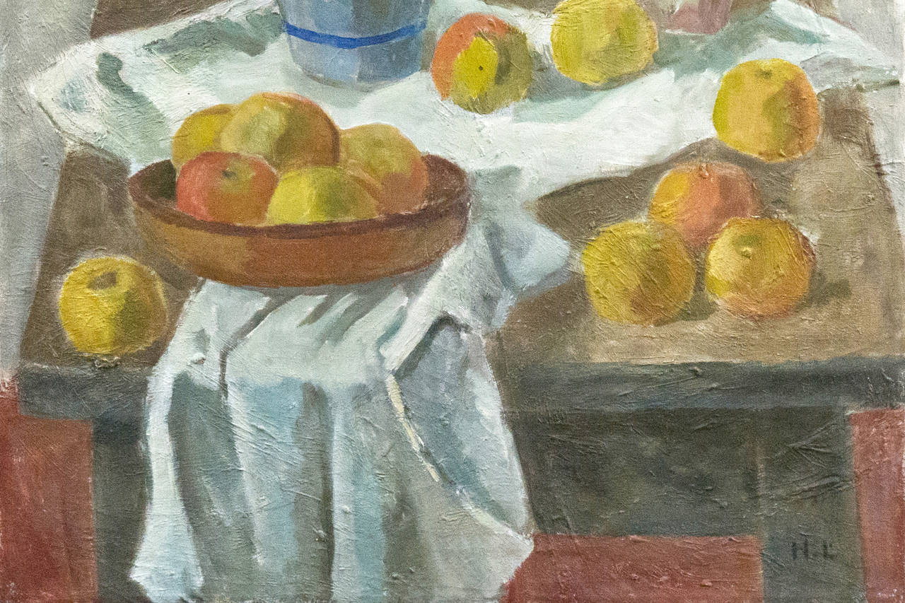 'Flowers and Golden Apples', National Art Museum Denmark, Charlottenborg, Paris - Modern Painting by Harald Leth