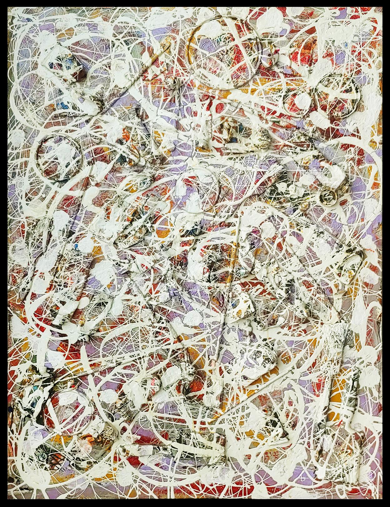 Harald Marinius Olson Abstract Painting - "Every Little Thing" Oil and everything else on canvas 