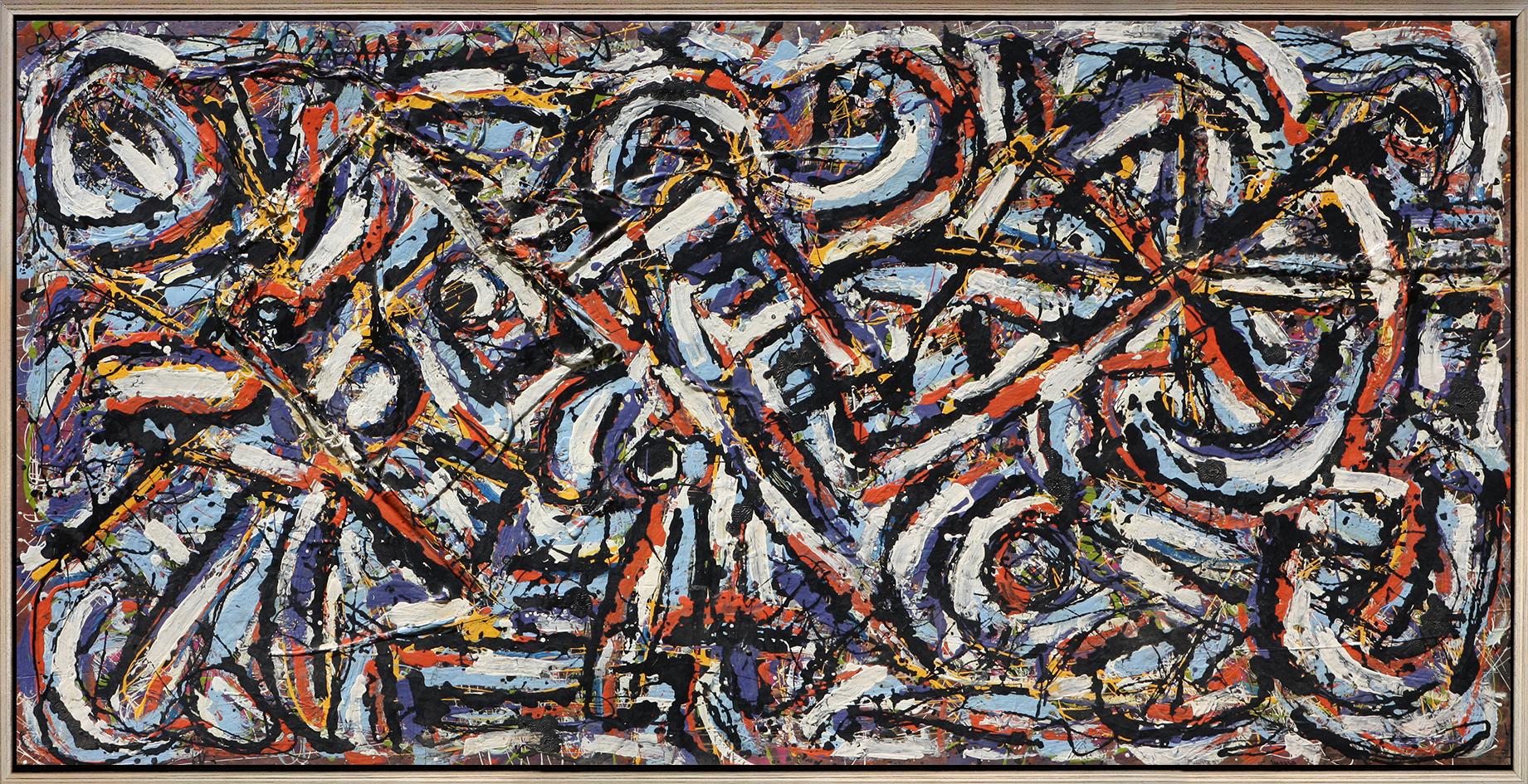 Il viaggio, 48x96, - Painting Espressionismo astratto di Harald Marinius Olson