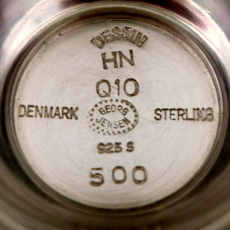 20th Century Harald Nielsen for Georg Jensen Art Deco vase in hammered sterling silver. For Sale