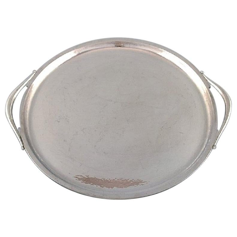 Harald Nielsen for Georg Jensen, Large Art Deco Serving Tray in Sterling Silver