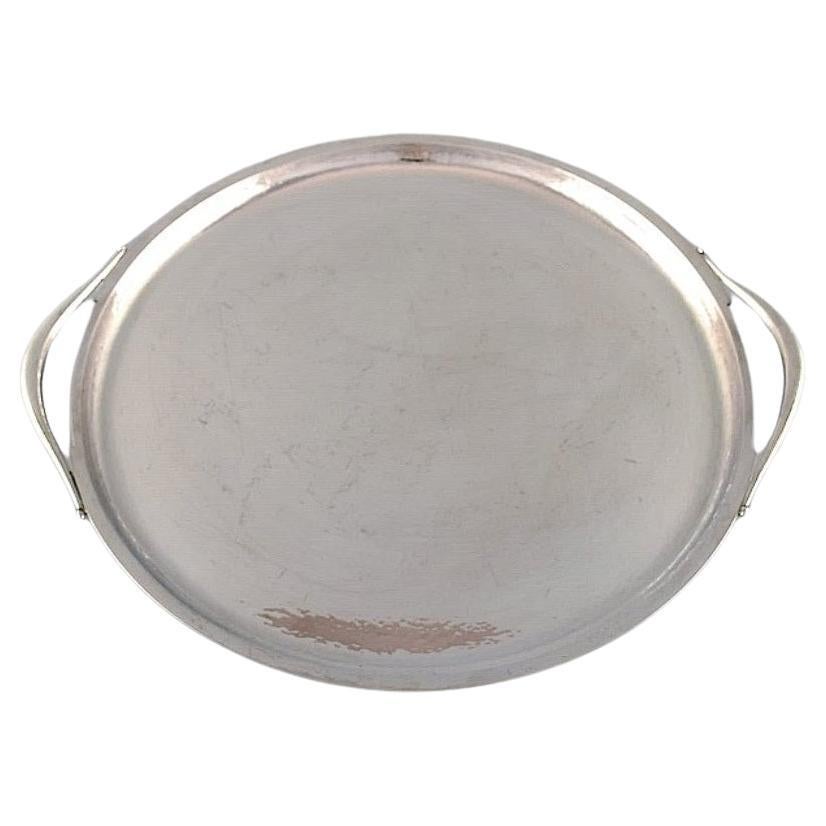 Harald Nielsen for Georg Jensen. Large Art Deco serving tray in sterling silver