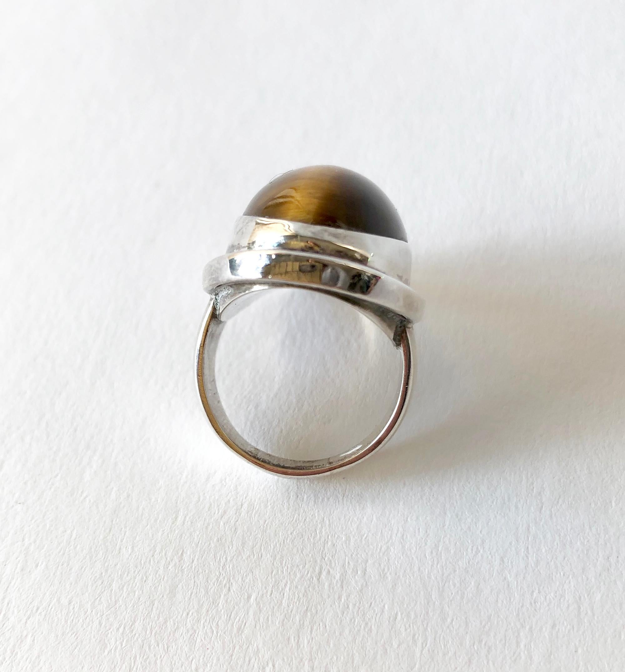 tigers eye ring silver