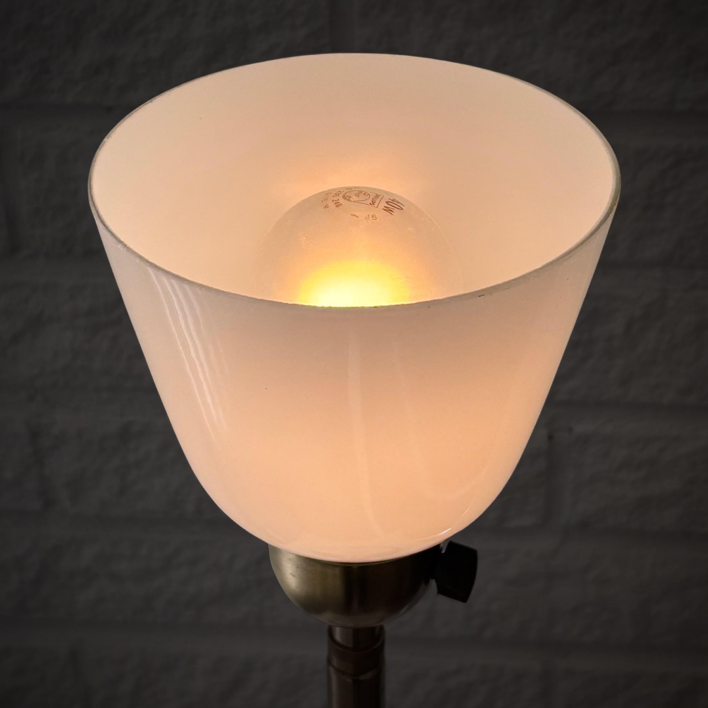 Brass Harald Notini, Böhlmarks, table lamp 15505, brass & Steel, Sweden, 1940s For Sale