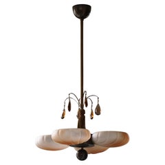 Harald Notini Chandelier, Böhlmarks, model. 10374, Swedish Art Deco, 1930s