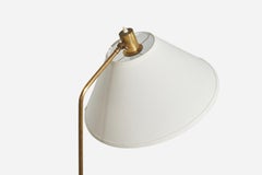 Harald Notini, lampada da terra, ottone, metallo, tessuto, Böhlmarks, Svezia, anni ’40