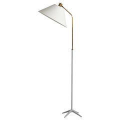 Harald Notini, lampada da terra, ottone, metallo, tessuto, Böhlmarks, Svezia, anni ’40