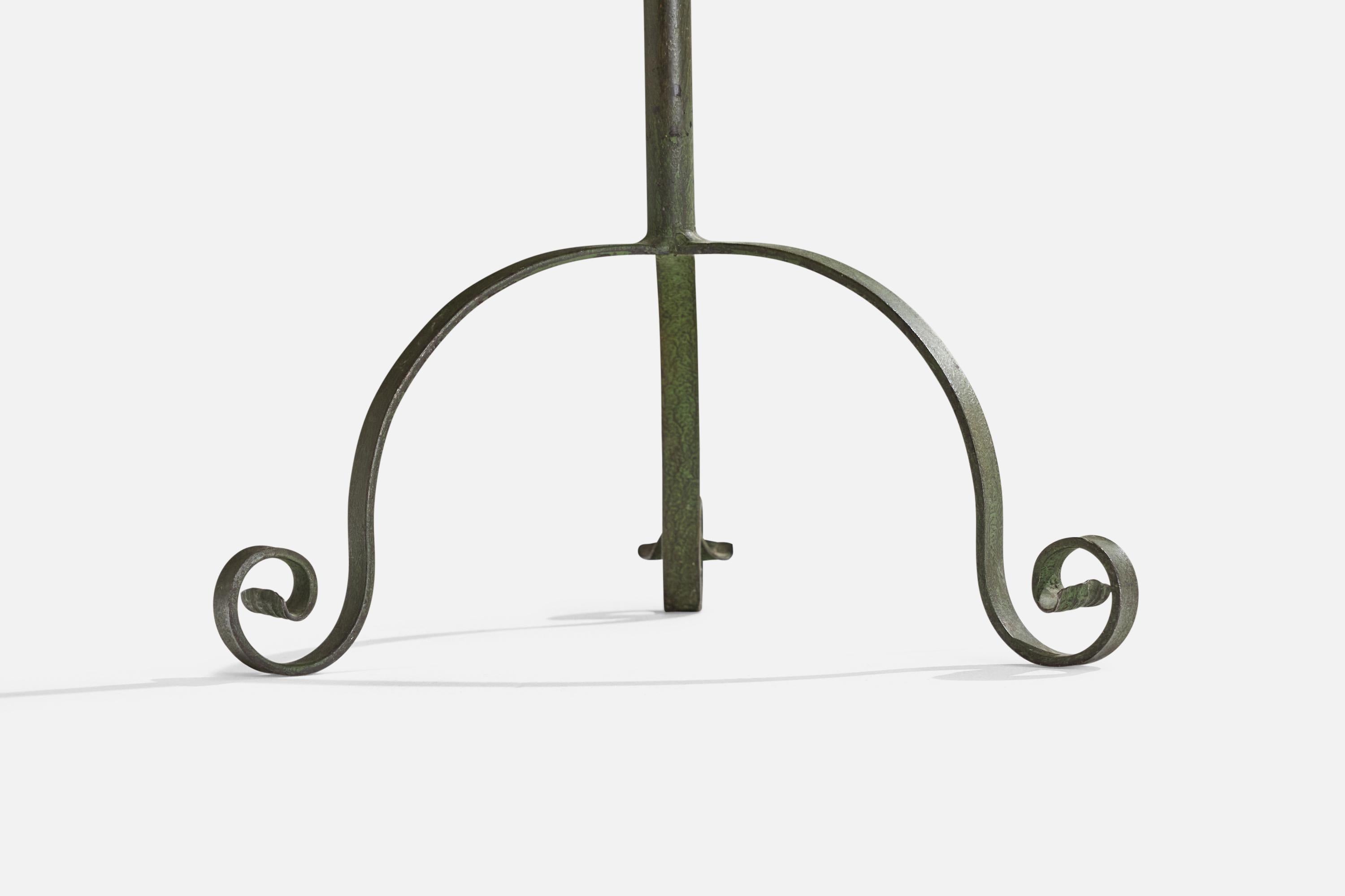 Harald Notini, Floor Lamp, Wrought Iron, Fabric, Sweden, 1930s For Sale 1