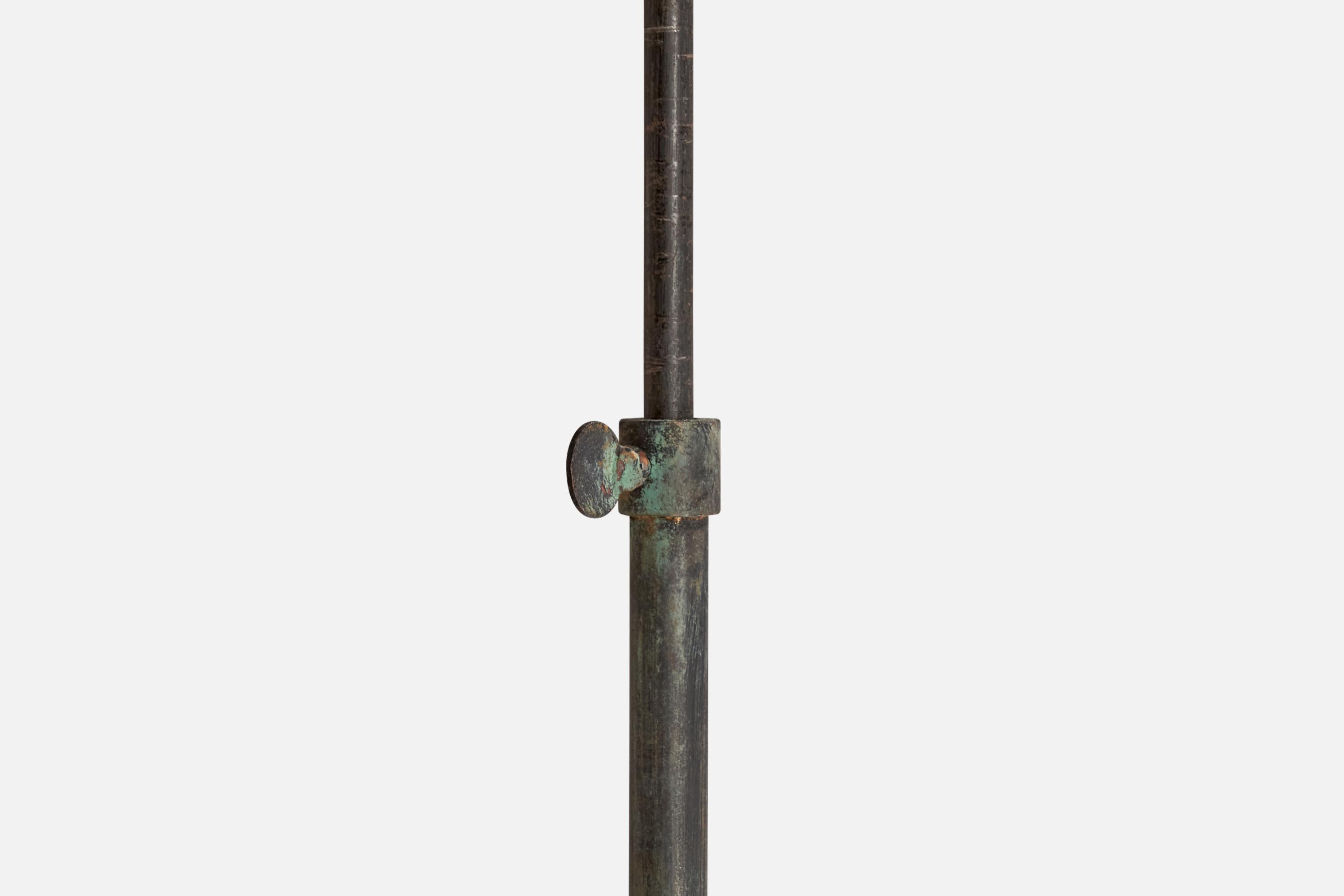 Rotin Lampadaire Harald Notini, fer forgé, rotin, Suède, années 1930 en vente