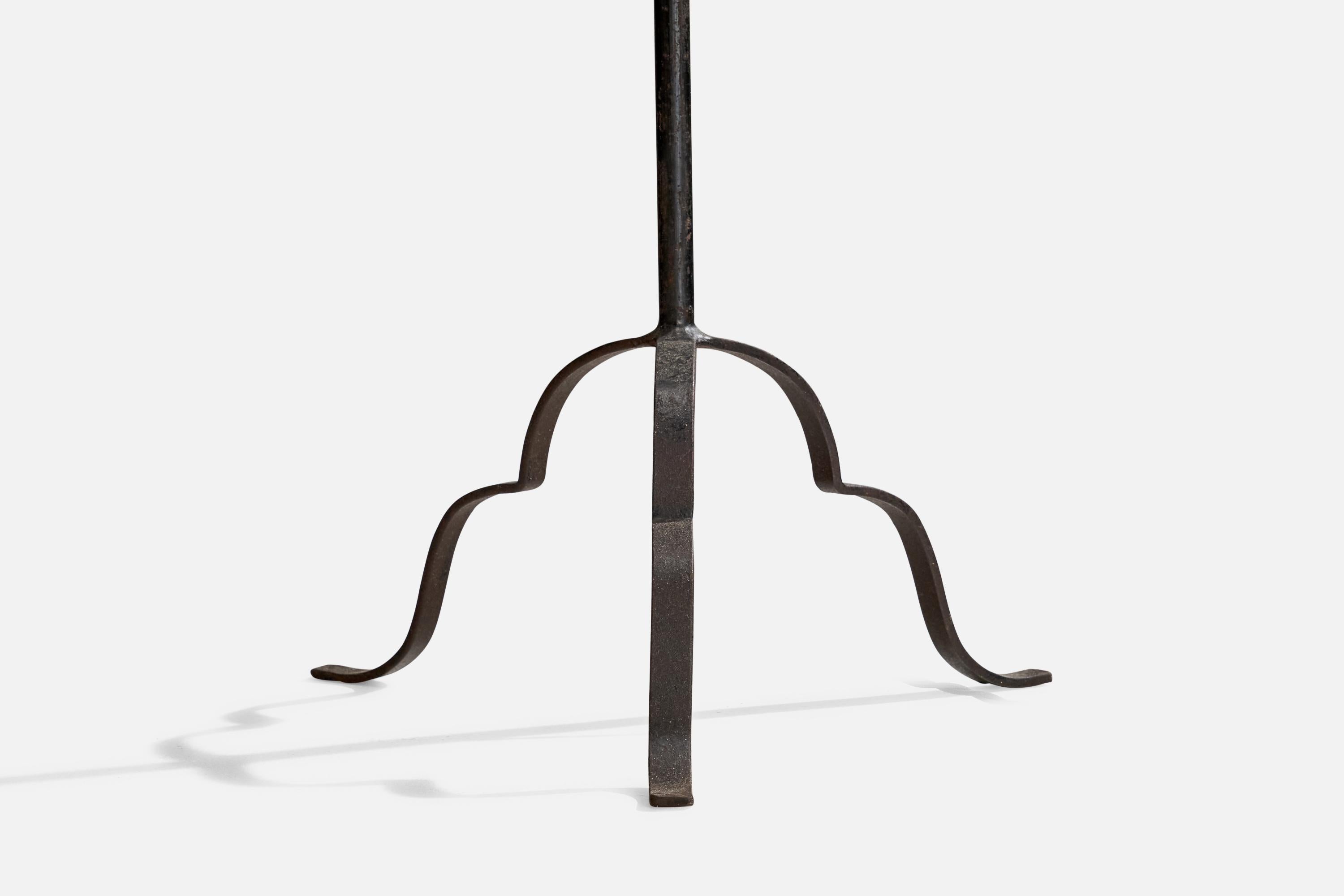 Harald Notini, Floor Lamps, Wrought Iron, Rattan, Sweden, 1930s 4