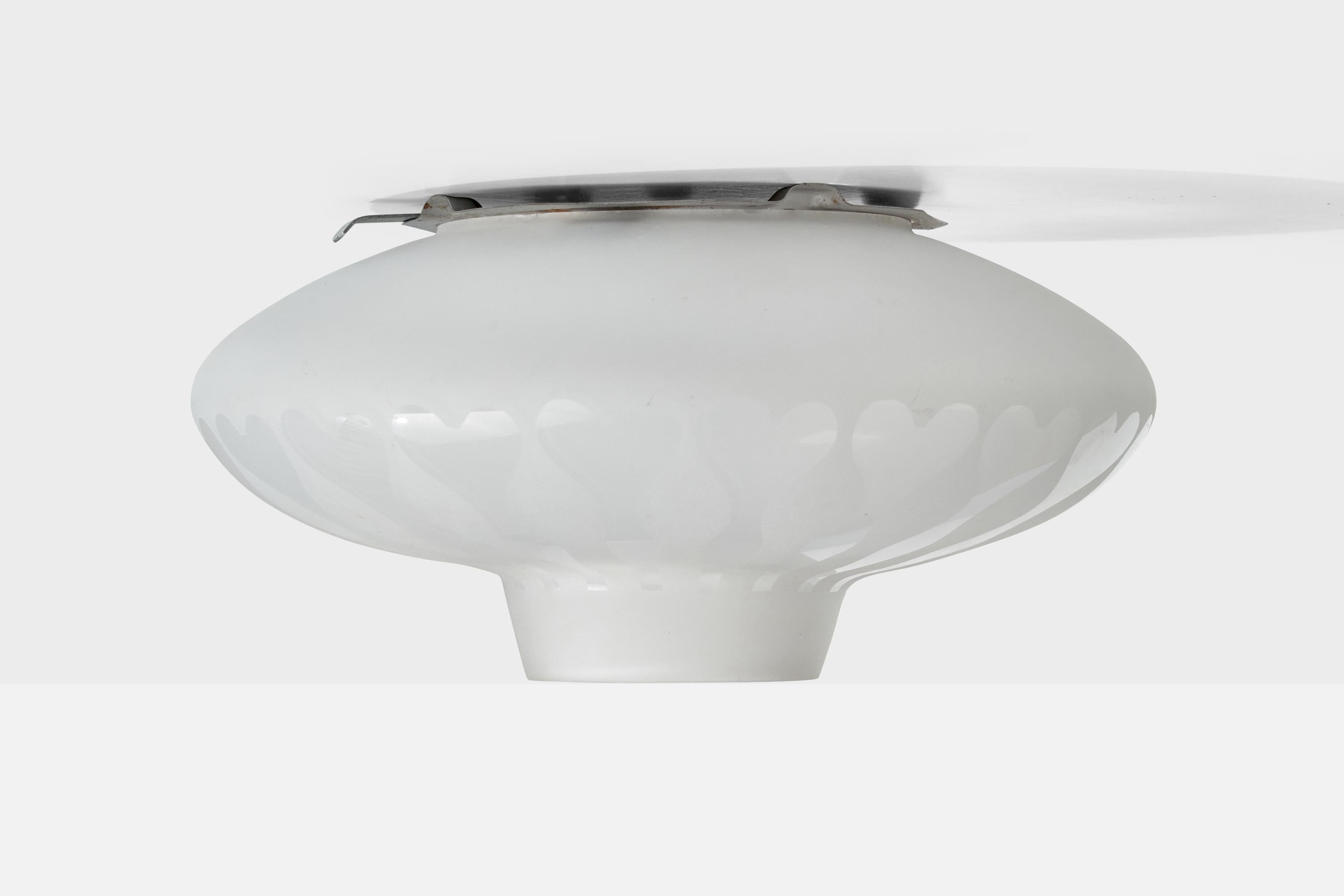 Scandinave moderne Harald Notini, affleurant, métal, verre, Suède, années 1940 en vente