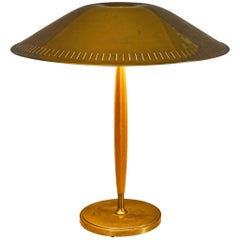 Harald Notini for Arvid Böhlmarks Lampfabrik '15277' Table Lamp in Brass and Elm