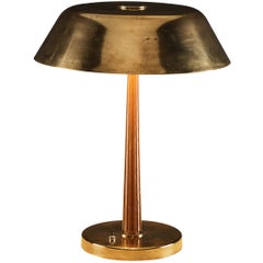 Harald Notini for Böhlmarks Table Lamp in Brass and Mahogany