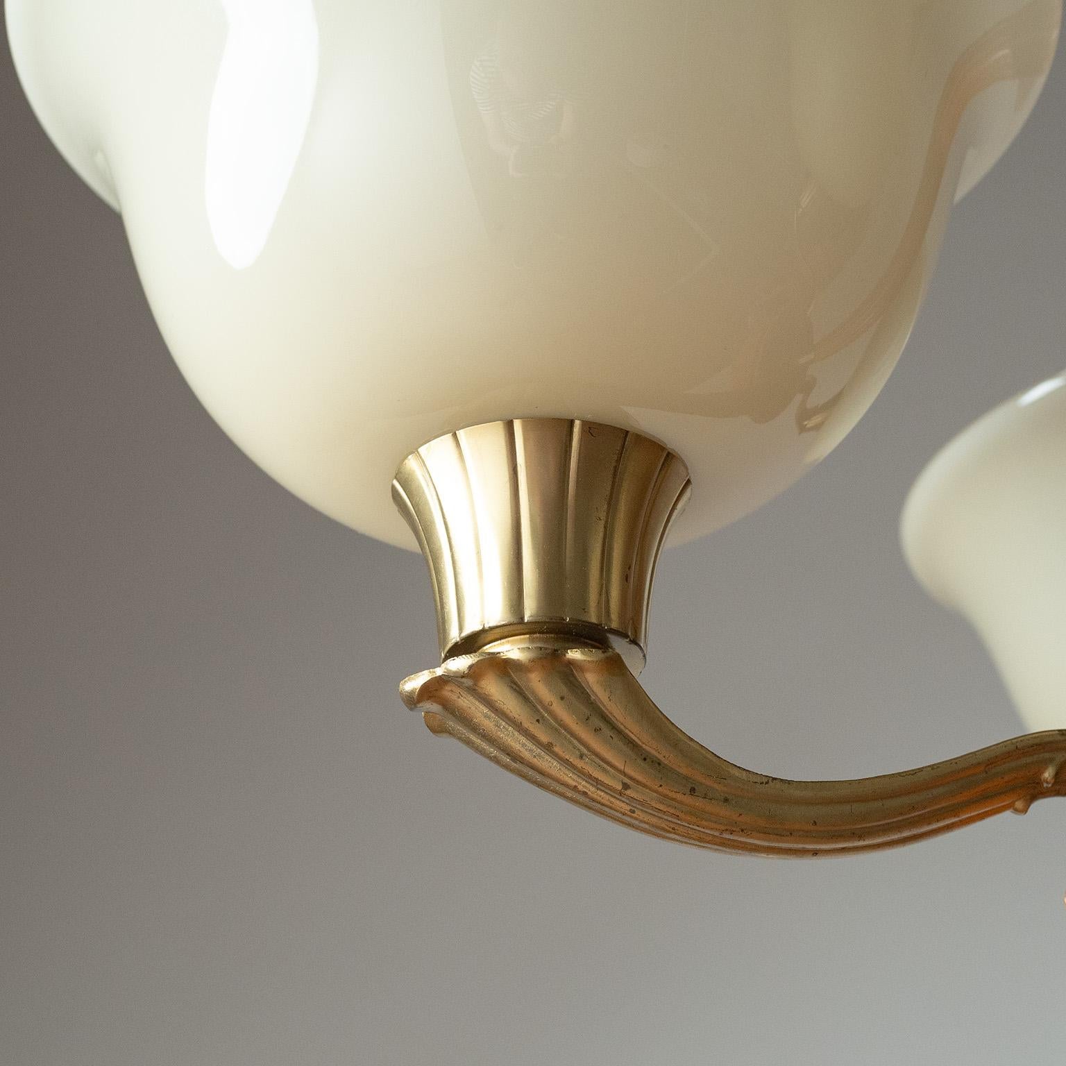 Lampadario in vetro e legno di Harald Notini, 1940 circa In condizioni buone in vendita a Vienna, AT