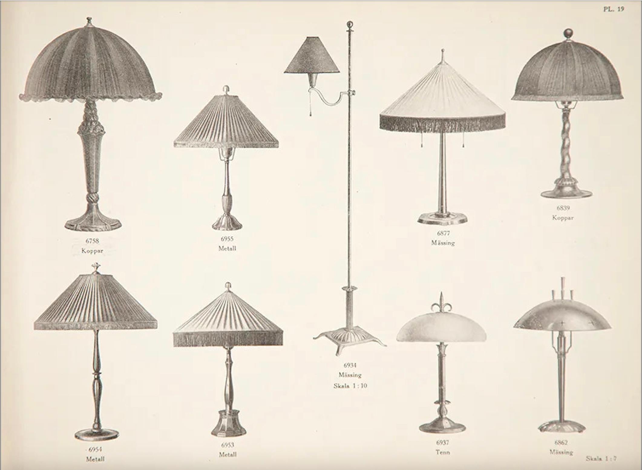Lampada da tavolo in rame martellato Harald Notini, modello 6839, Böhlmarks, Svezia, anni '20 in vendita 5