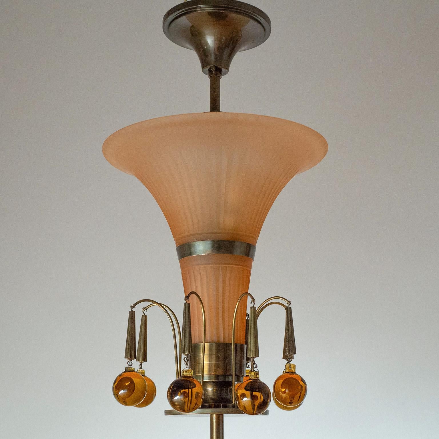 Lampadario in vetro Avana di Harald Notini, anni '30 in vendita 5