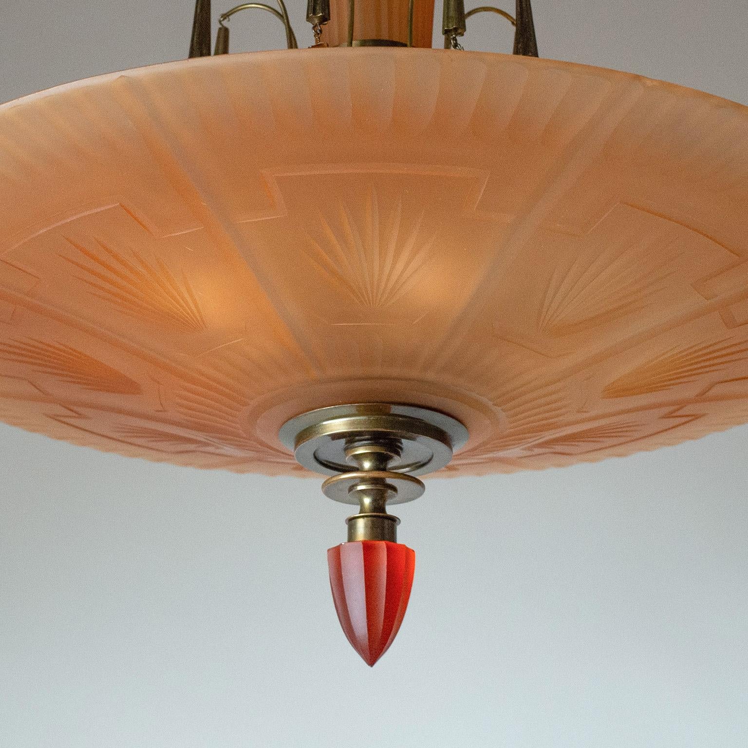 Lampadario in vetro Avana di Harald Notini, anni '30 in vendita 2