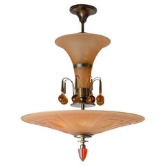Harald Notini Havana Glass Chandelier, 1930s