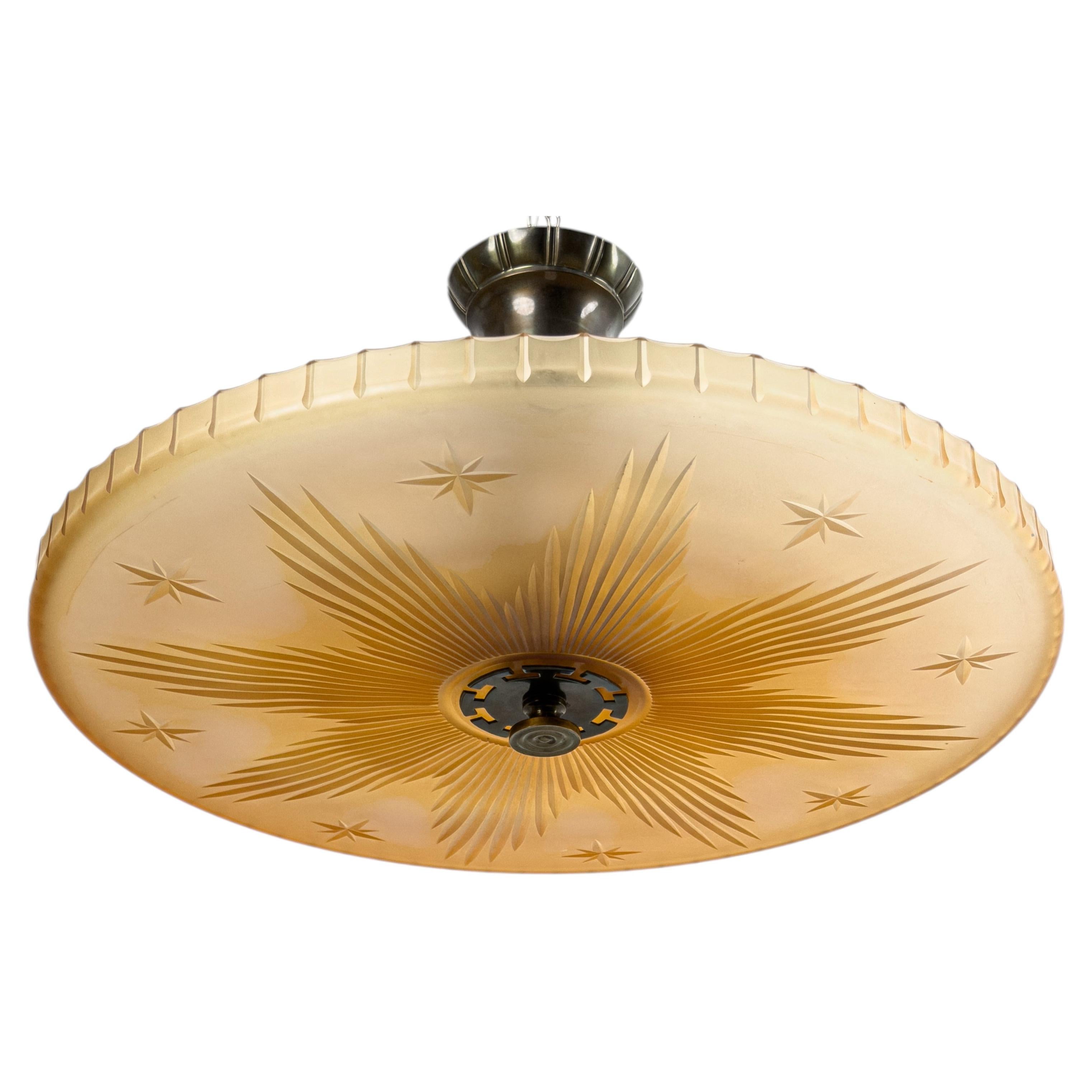 Harald Notini Model 6350 Ceiling Light for Böhlmarks, Swedish Grace, 1929