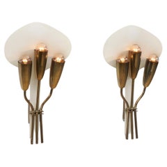 Harald Notini Model "8772/3" Wall Lights for Böhlmarks, Sweden 1950s