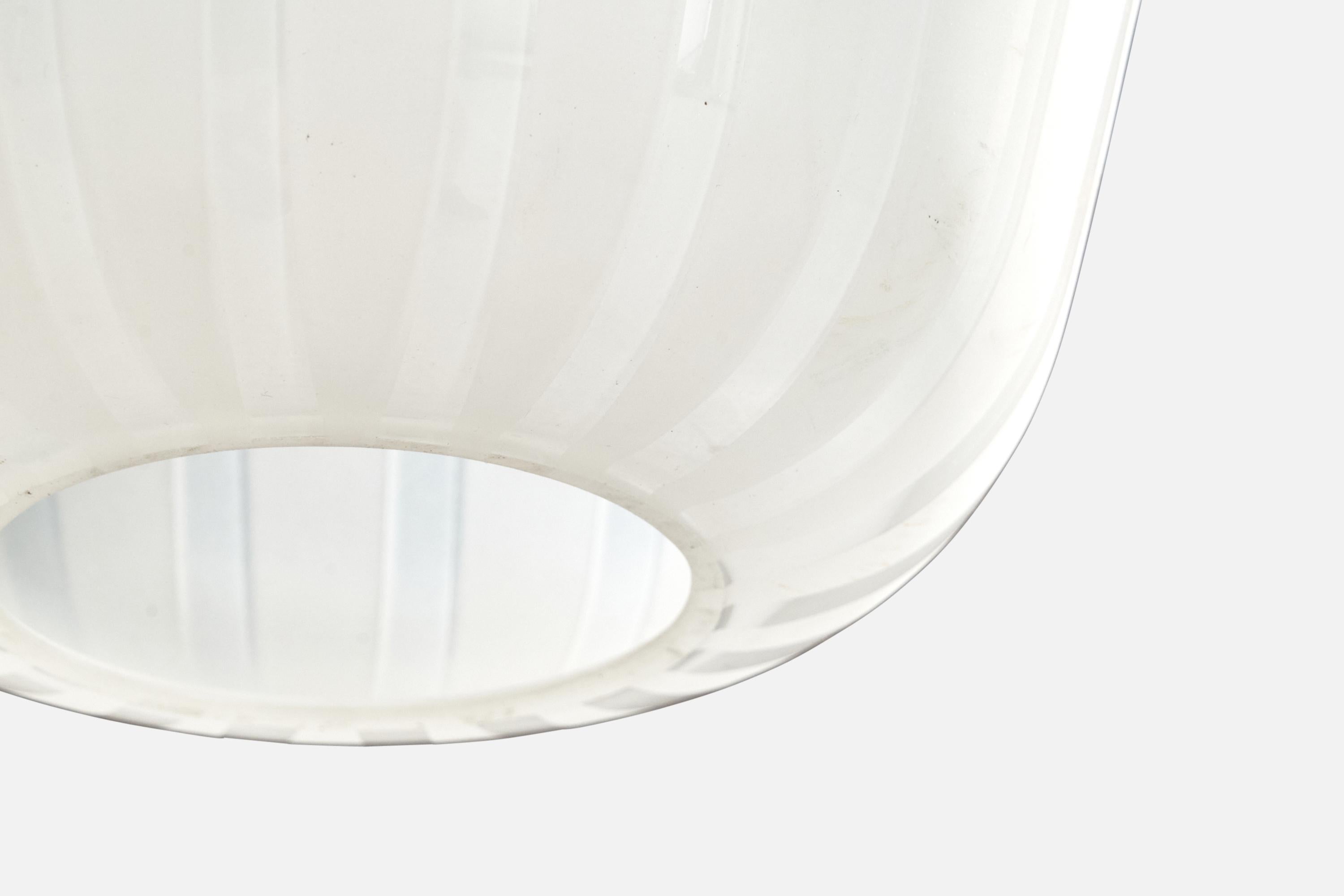 Mid-20th Century Harald Notini, Pendant Light, Brass, Glass, Sweden, 1940s For Sale