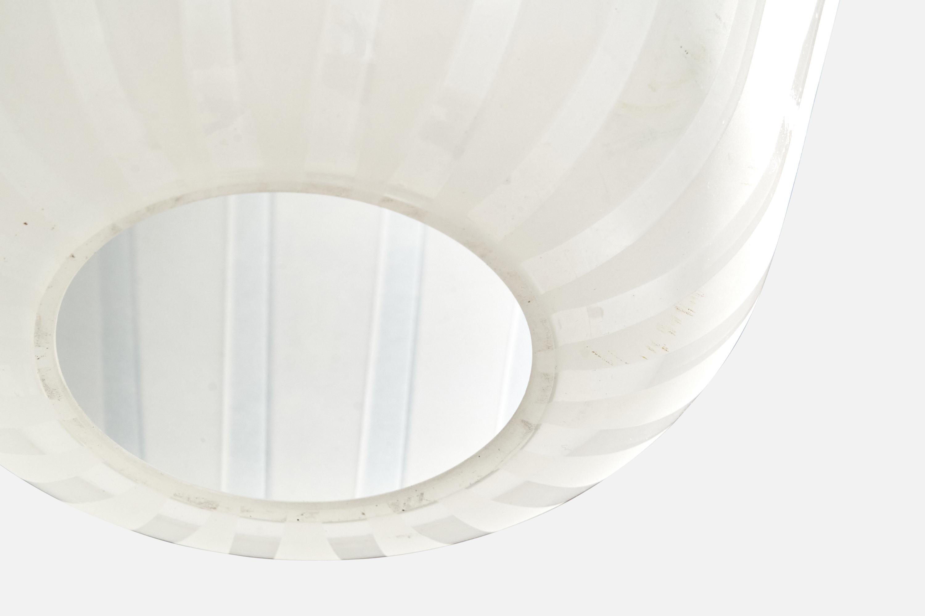 Harald Notini, Pendant Light, Brass, Glass, Sweden, 1940s For Sale 1