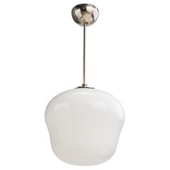 Harald Notini, Pendant Light, Glass, Chrome, Sweden, 1930s