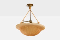 Harald Notini, Pendant Light, Glass, Rope, Sweden, 1930s