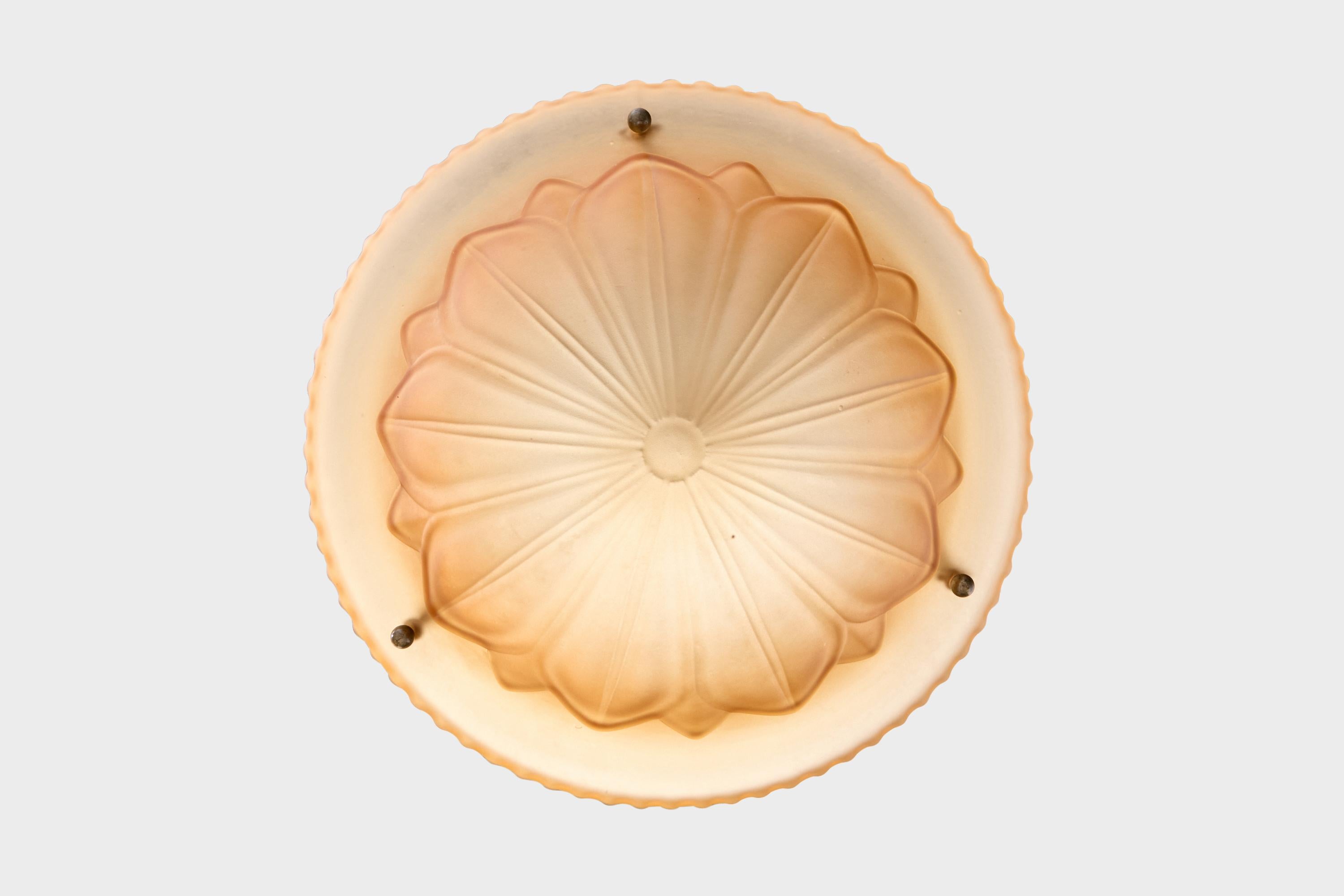 Suédois Harald Notini, lampe suspendue, verre, corde, Suède, années 1930 en vente