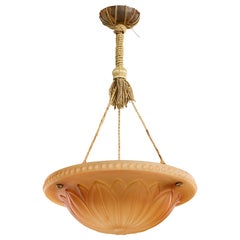 Harald Notini, Pendant Light, Glass, Rope, Sweden, 1930s