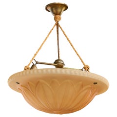 Harald Notini, Pendant Light, Glass, Rope, Sweden, 1930s